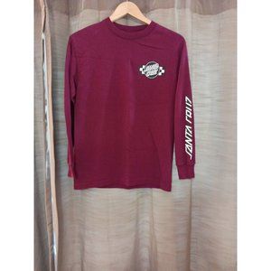 Women's Santa Cruz Big Spell Out Skater T-shirt Long Sleeve Size Small